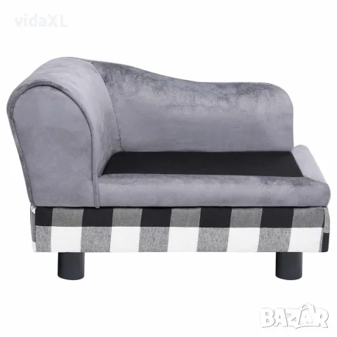 vidaXL Кучешки диван, сив, 57x34x36 см, плюш, снимка 5 - За кучета - 56146258