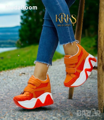 Стилни дамски обувки на платформа , снимка 7 - Маратонки - 42929712