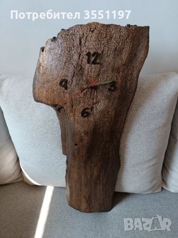 Стенен часовник от стара греда., снимка 3 - Стенни часовници - 52282507