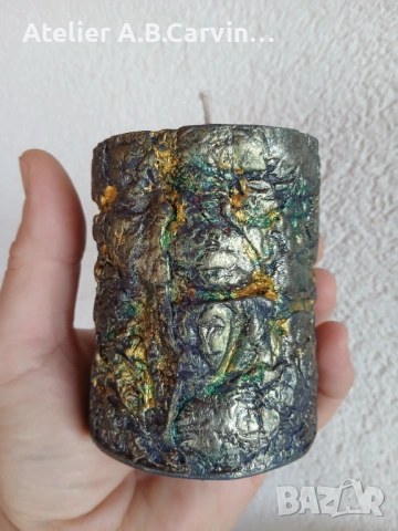 Уникални декоративни свещи камък, скала, златна руда, ръчна изработка, снимка 4 - Декорация за дома - 53925119