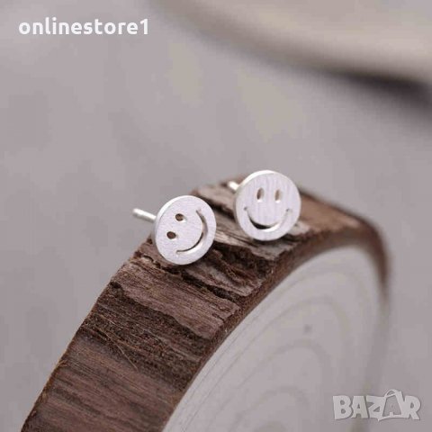 Сребърни Обеци Усмивка - 925 печат сребро BT407, снимка 3 - Обеци - 28148457
