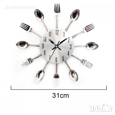 3981 Модерен кухненски часовник вилици лъжици, снимка 7 - Аксесоари за кухня - 30259501