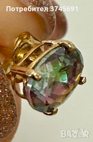 Златен комплект с мистичен топаз, снимка 5 - Бижутерийни комплекти - 53019129
