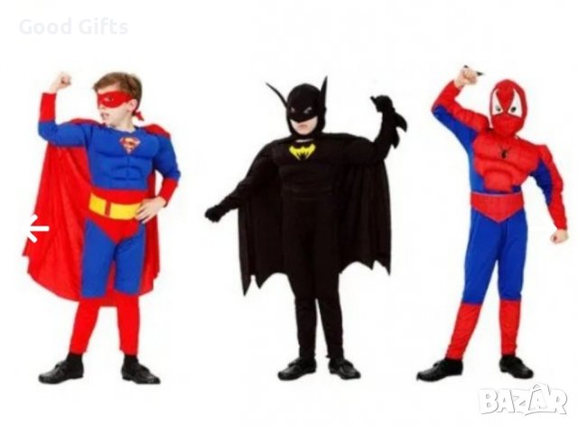 Детски костюм Спайдърмен, Батман, Супермен + 3бр фигурки, снимка 2 - Други - 42464164