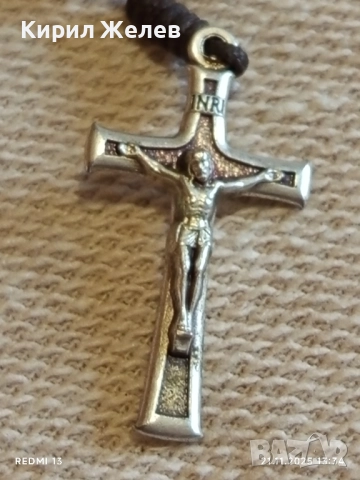 БРОЕНИЦА от ТРОШЕН КАМЪК на ВЪЖЕ с КРЪСТ ДЕВА МАРИЯ от МЕЖДУГОРИЕ 41720, снимка 2 - Колиета, медальони, синджири - 52492319