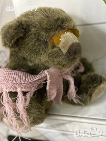 Vtg Скъпоценно плюшено мече Плюшена играчка Баба Очила Шал  90-те Vtg, снимка 9 - Плюшени играчки - 52267708