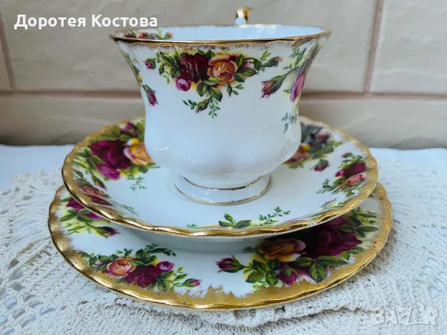 ROYAL ALBERT Красив троен сет за чай или дълго кафе от Англия , снимка 7 - Антикварни и старинни предмети - 56014684