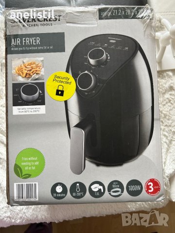 Фритюрник с горещ въздух 1000W, снимка 3 - Фритюрници - 44242993