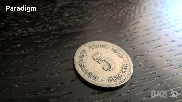 Райх монета - Германия - 5 пфенига | 1900г.; серия A