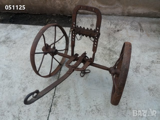 възрожденски кован колесар - теглич за рало, плуг - рядкост, снимка 10 - Антикварни и старинни предмети - 39832649