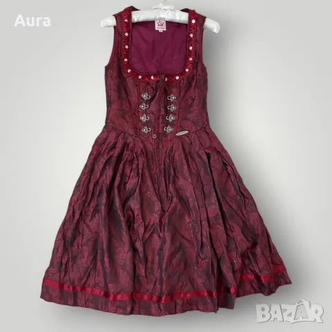 burgundy dirndl paisley pattern