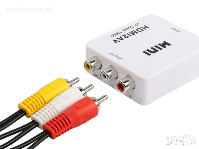 HDMI към RCA AV конвертор адаптер преобразовател на видео и аудио, снимка 4 - Приемници и антени - 44423455