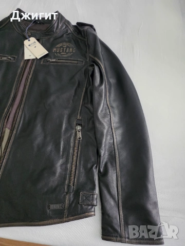 Мъжко кожено яке Mustang Size M чисто ново, снимка 14 - Якета - 54320944