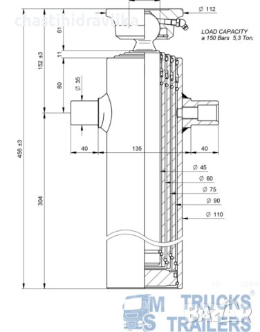 ХИДРАВЛИЧЕН ЦИЛИНДЪР DI NATALE & BERTELLI 4X1174X110, снимка 2 - Части - 40730550