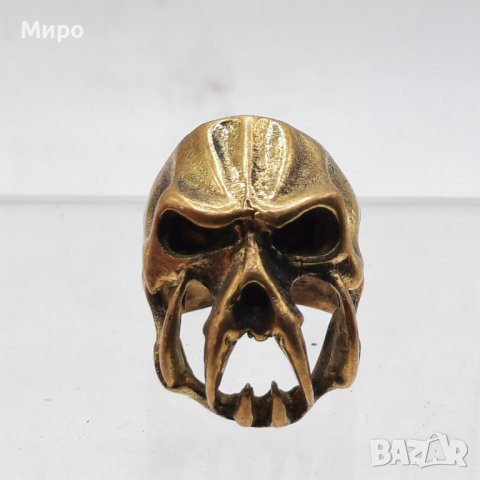 СТАР РОКЕРСКИ ПРЪСТЕН ЧЕРЕП БРОНЗ??? МЕСИНГ ???