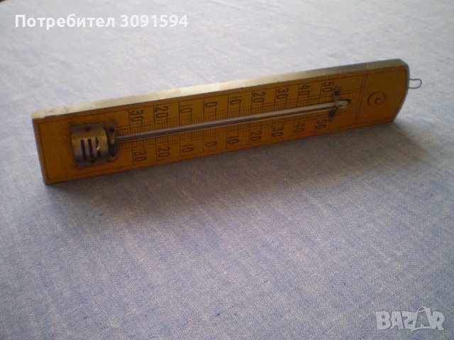 Отличен термометър от дърво и месинг, произведен в Берлин, Германия в края на 1800–1900г, снимка 7 - Други ценни предмети - 40430576