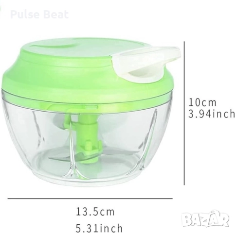 Механичен пластмасов ръчен чопър с въже за смилане на храна, снимка 7 - Други - 52406738