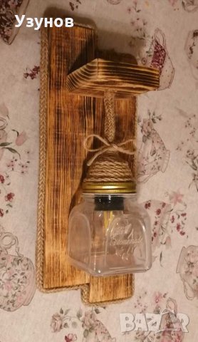 Осветление за механа, ръчно изработена дървена лампа за стена, ретро, винтидж., снимка 5 - Лампи за стена - 32099735