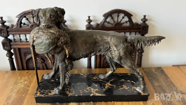 Френска статуетка на ловно куче, Jules Moigniez 1835-1894