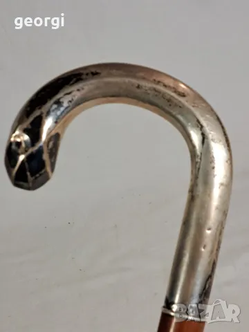 бастун със сребърна дръжка, снимка 4 - Антикварни и старинни предмети - 48362031