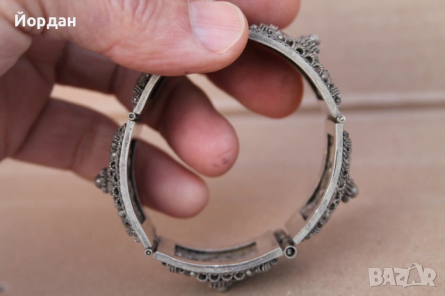 Дамска сребърна гривна , снимка 5 - Гривни - 53877636