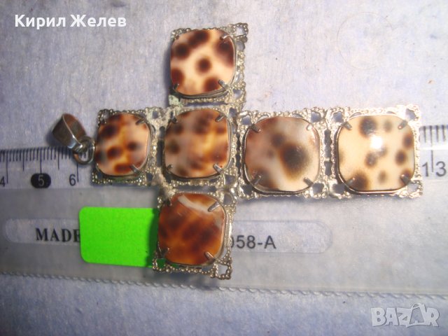 АЖУРЕН СРЕБРИСТ ВИНТИДЖ АРТ КРЪСТ 27504, снимка 9 - Колиета, медальони, синджири - 36983018