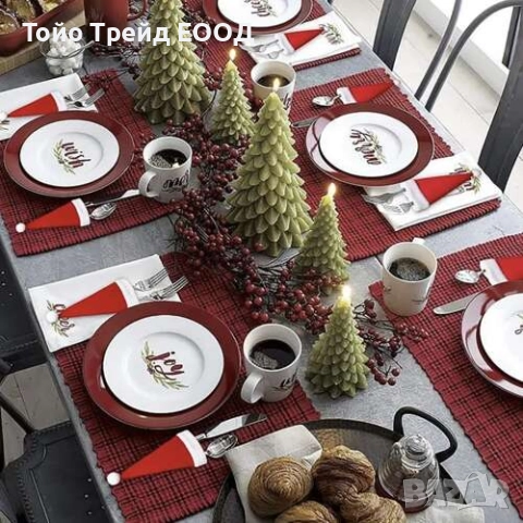 Коледен калъф за прибори, снимка 3 - Прибори за хранене, готвене и сервиране - 52670743