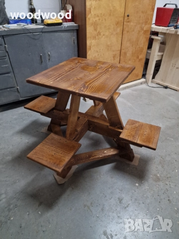 Детска пейка с масичка , снимка 3 - Градински мебели, декорация  - 39173738