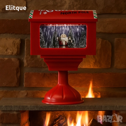 Музикална пощенска кутия „Santa North Pole“ с ефект на падащ сняг, снимка 4 - Други - 52739609