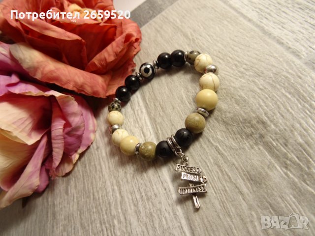 Дамска гривна от естествени камъни, снимка 3 - Гривни - 39614519