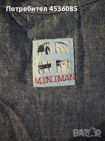 Детска дънкова риза с къс ръкав и копчета-MiniMan, снимка 4 - Детски ризи - 51172789