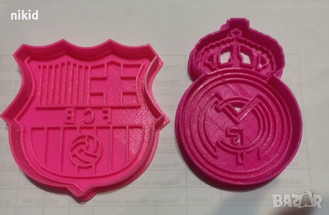 отбори FCB Barcelona Real Madrid Realmadrid Барселона пластмасов резец форма фондан тесто бисквитки