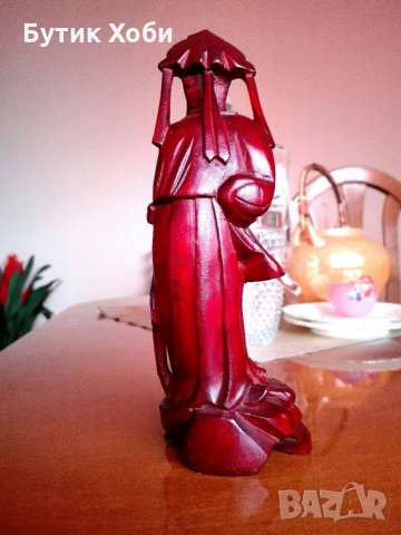 Дървена ръчно резбована фигура, снимка 4 - Антикварни и старинни предмети - 34086036