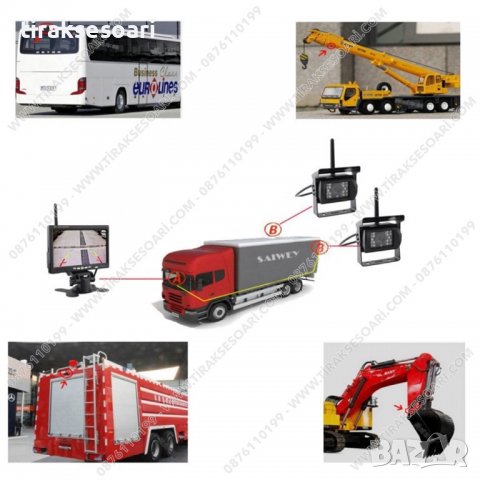 Система за задно виждане за камиони, 2 камери за задно виждане за камиони, снимка 4 - Аксесоари и консумативи - 37315168