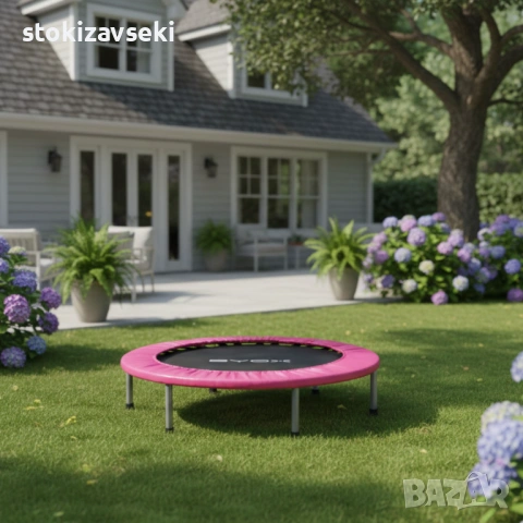 Батут без мрежа Byox 101cm/96cm — розов и син, до 100 кг, снимка 2 - Други стоки за дома - 54088478
