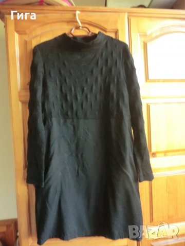 черна рокля с плетена горна част, снимка 1 - Рокли - 37594880