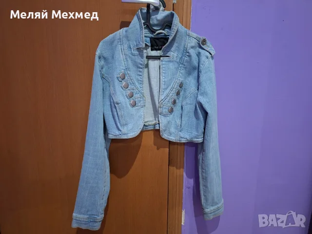 Дамско късо дънково яке