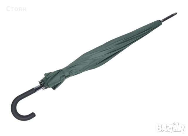 Чадър за дъжд бастун автоматичен тъмно зелен 93,5 см, снимка 4 - Други - 42877658
