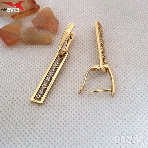 Обеци с 14К златно покритие 2141842