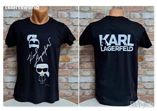 Нова мъжка тениска с дигитален печат Karl Lagerfeld С ГРЪБ