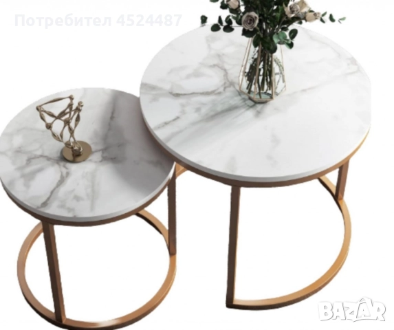 Два броя кръгли масички за кафе с модерен дизайн, снимка 5 - Други - 48676465