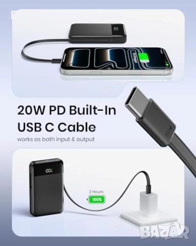 Нова Тънка външна батерия 10000mAh 20W за iPhone и Apple устройства, снимка 4 - Външни батерии - 52153714