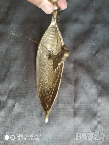 месингов свещник, снимка 4 - Антикварни и старинни предмети - 33807626