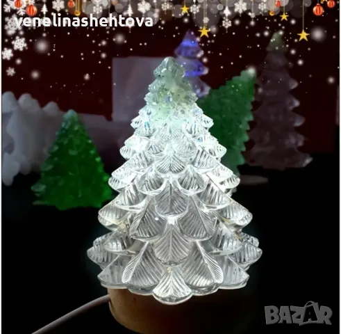 3D елха Силиконов молд форма за свещи гипс смола КОД 4360 , снимка 2 - Форми - 48430301