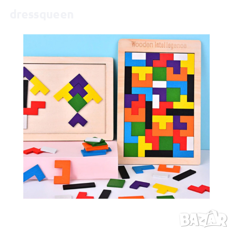 3541 Монтесори пъзел Дървен тетрис, снимка 13 - Образователни игри - 44793495