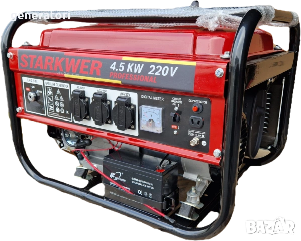4.5 KW Бензинов Генератор за ток STARKWER с Ел стартер - Склад за Генератори за ток, снимка 4 - Генератори - 53229559