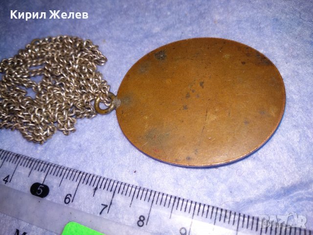 СТАРИНЕН МЕДЕН МЕДАЛЬОН УНИКАТ с ВЕНЕЦИАНСКО СТЪКЛО МУРАНО и ДЕБЕЛО ПОСРЕБРЕНА МЕДНА ВЕРИЖКА 36467, снимка 10 - Антикварни и старинни предмети - 39942128