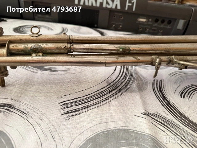 Ретро музикален инструмент фанфар, снимка 5 - Антикварни и старинни предмети - 54169001