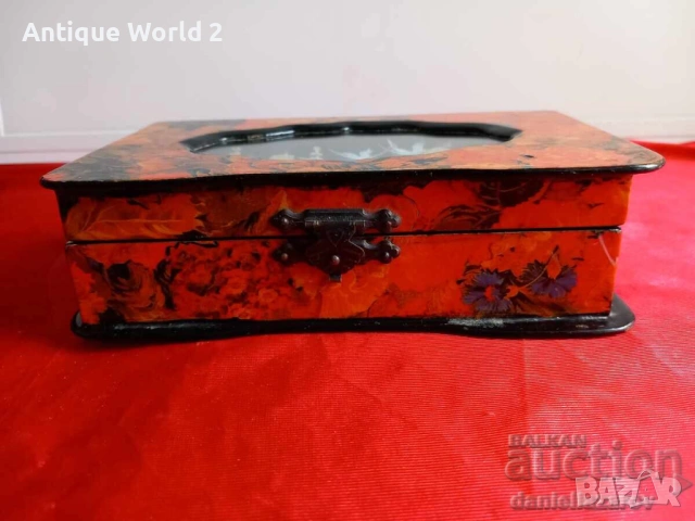 Стара Китайска Кутия За Бижута с Диорама , Пагода ,Корк, снимка 4 - Антикварни и старинни предмети - 53201078