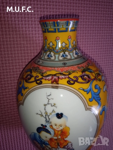 Винтидж Ръчно рисувана Китайска ваза., снимка 6 - Антикварни и старинни предмети - 52591619